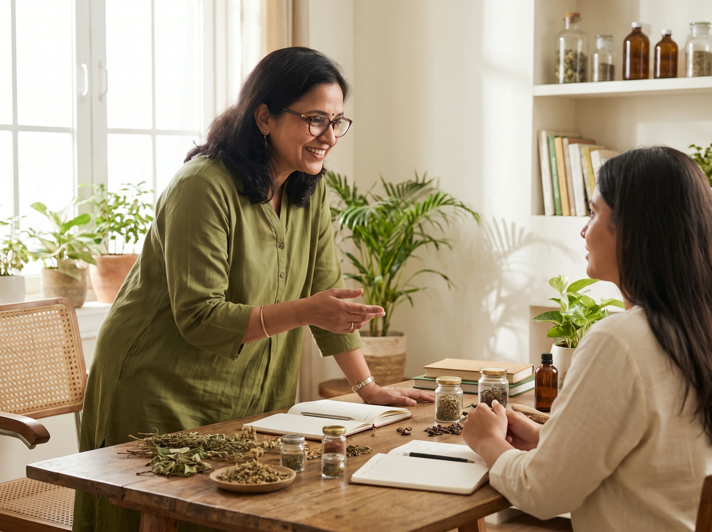 An expert listening and guiding during a wellness consultation